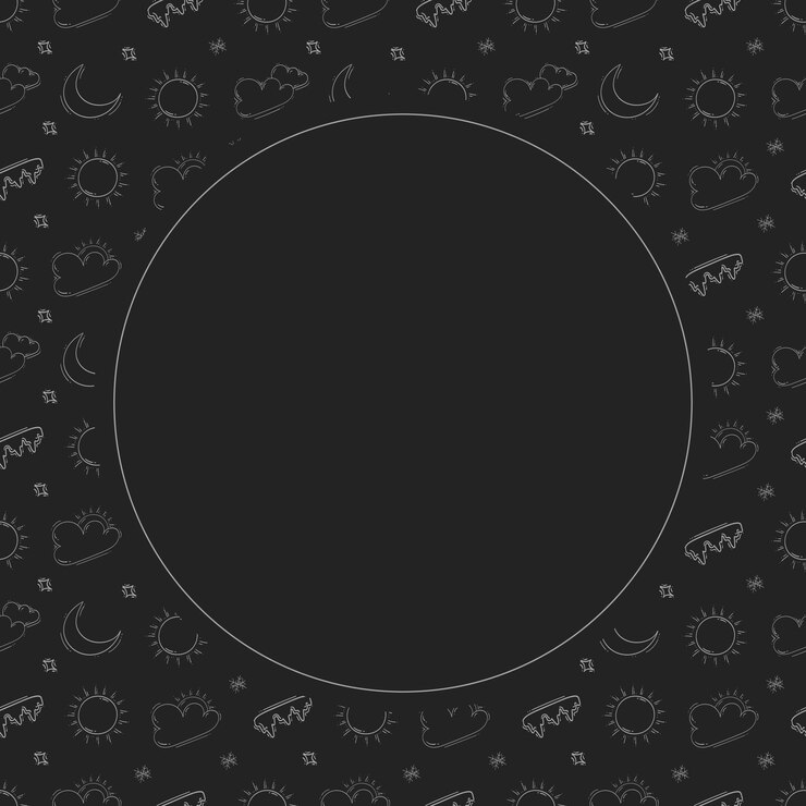 Vector weather frame doodle weather circle frame weather background
