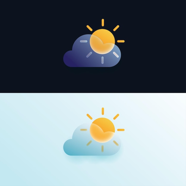 目のためのダークモードとライトモードの天気アイコンアプリ