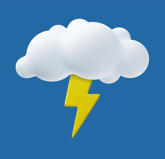 Weather icon Lightning 3d