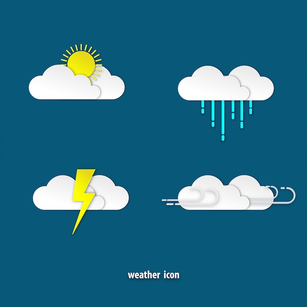 Weather icon paper art style