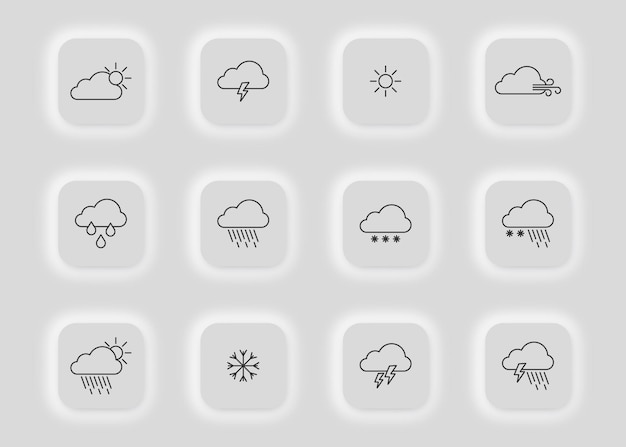 Vector weather icon set forecast weather illustration symbol sign climate vector desing