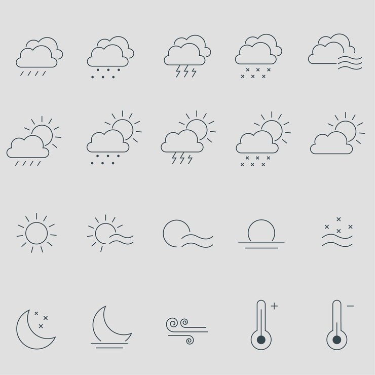 Vector weather icon and sign