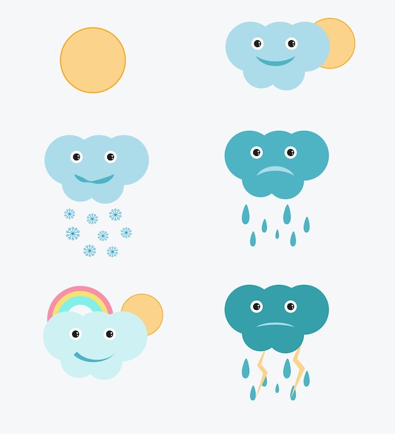 weather icons in different stages and seasons