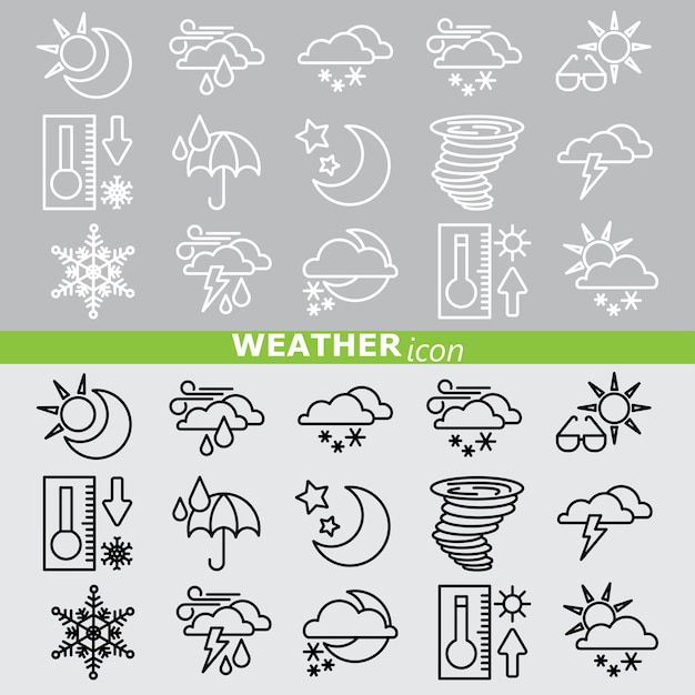 Weather icons. Line set.