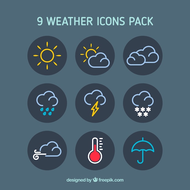 Vector weather icons pack