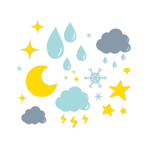 Weather mood asset vector illustration pack