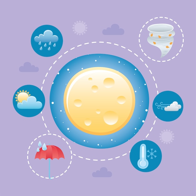 Meteo luna tempesta uragano pioggia invernale sole nuvole