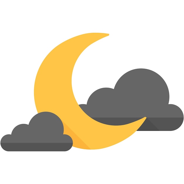 Weather overcast cloudy icon in flat color style