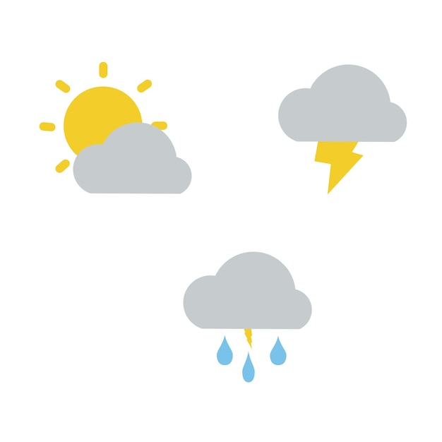 weather shape icon set design