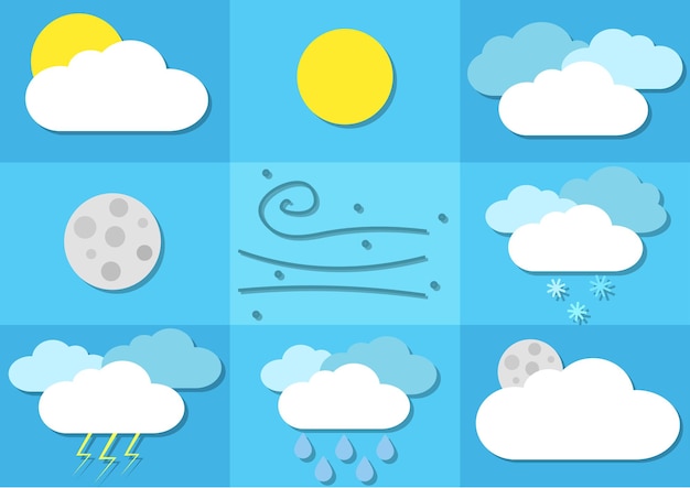 Vector weather signs set