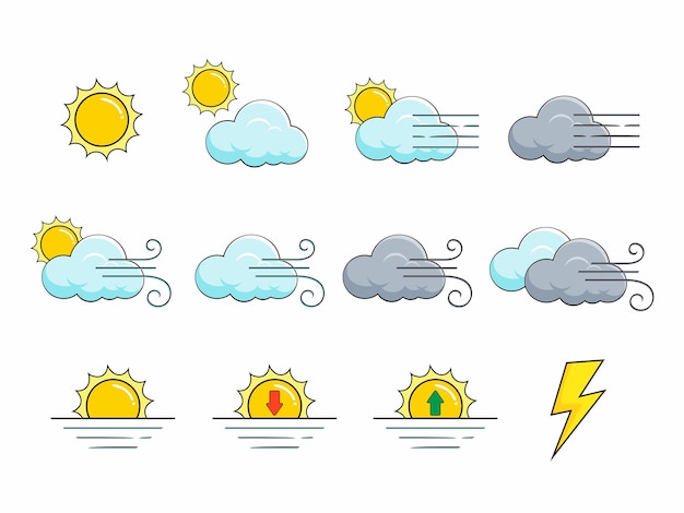 Vector weather signs and symbols vector part 3