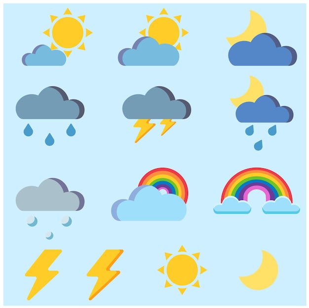 Weather states icons set