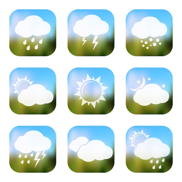 Vector weather stickers