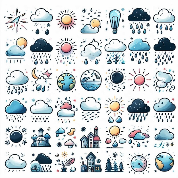 weather vector icon set