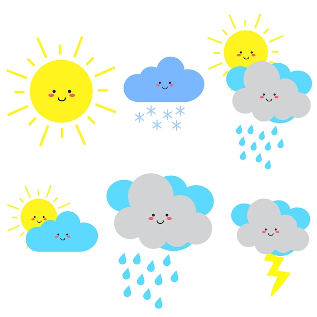 Vector weather vector set