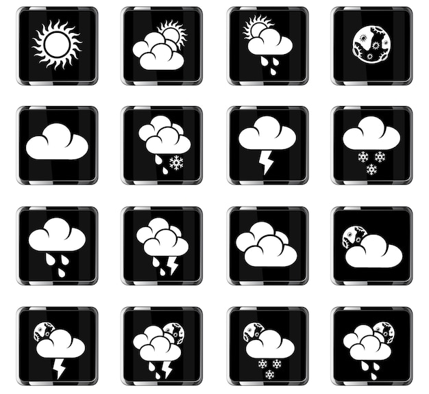 Vector weather web icons for user interface design