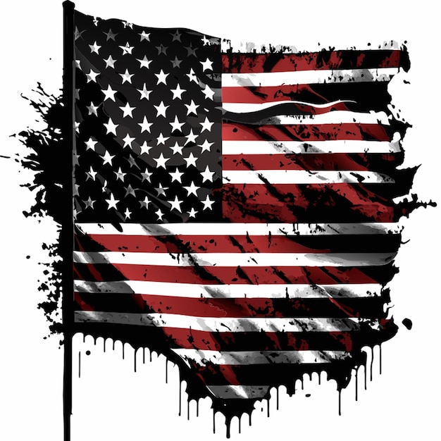 weathered american flag vector illustration