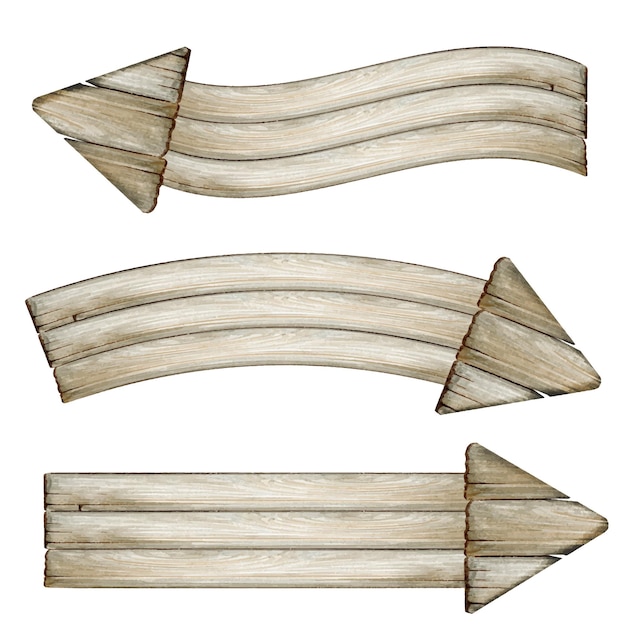 Vector weathered wooden arrow banners