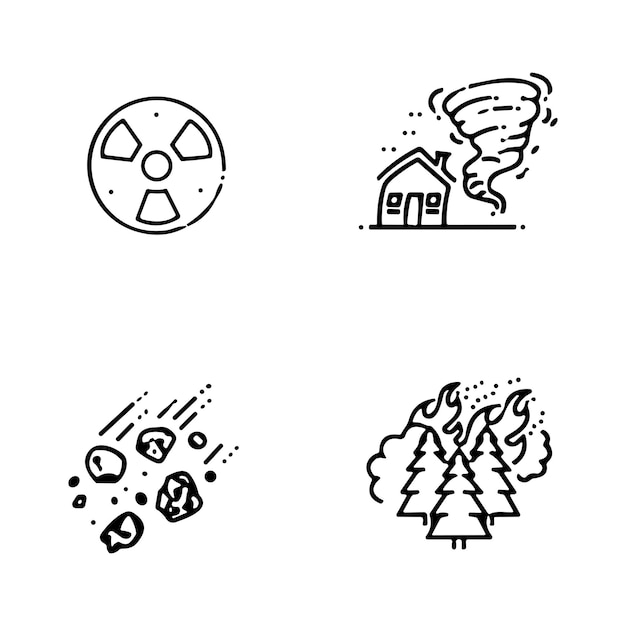 Weathers and disasters pixel perfect icons