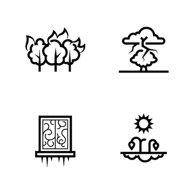 Vector weathers and disasters pixel perfect icons