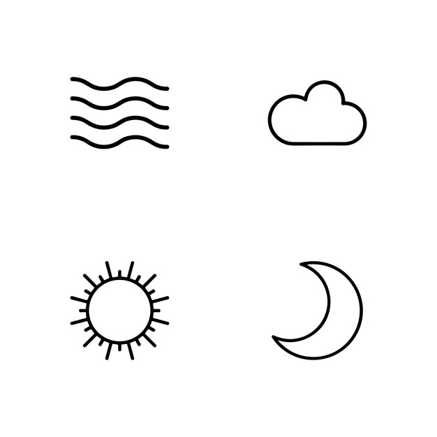 Vector weathers and disasters pixel perfect icons