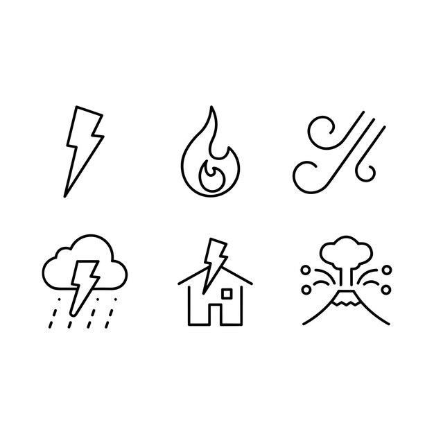 Weathers and disasters pixel perfect icons