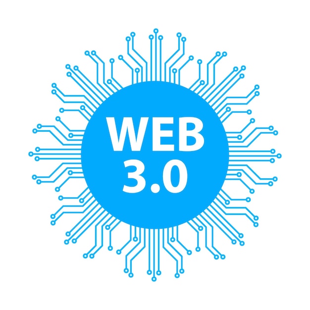 Web 3.0 のコンセプト。ウェブのロゴ。ベクトル図