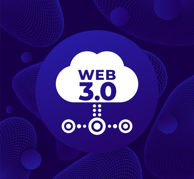 Web30 または Web3 ベクトル アイコン クラウド