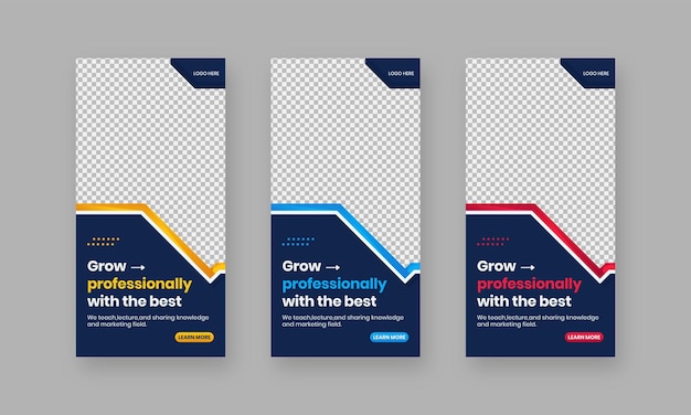 Web advertising banner set, Modern Gradient Blue cover header background for website design