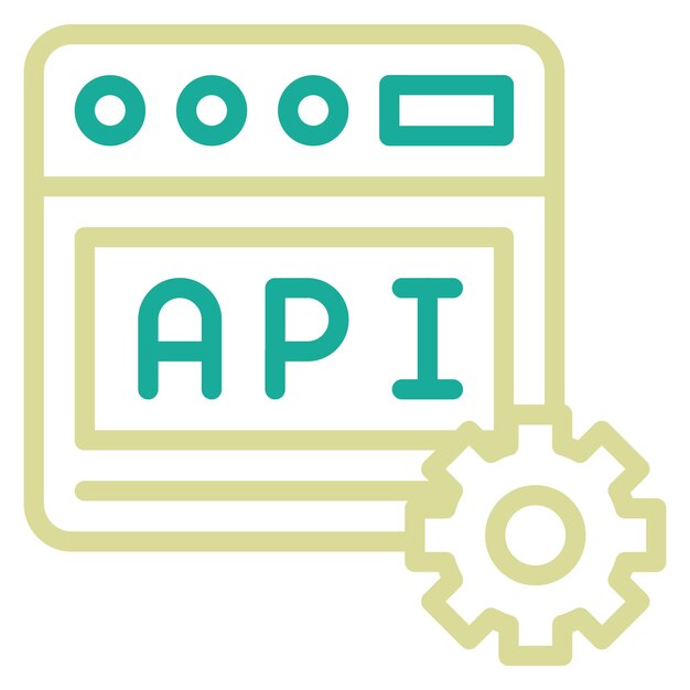 Web API vector icoon illustratie van Codering en Ontwikkeling icoonset