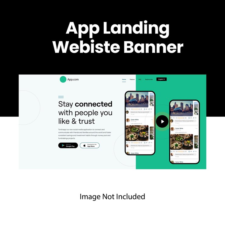 Vector web app landing page banner