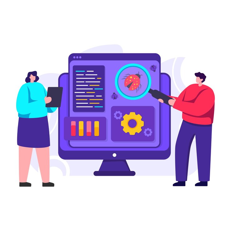 Vector web and app testing flat illustration design