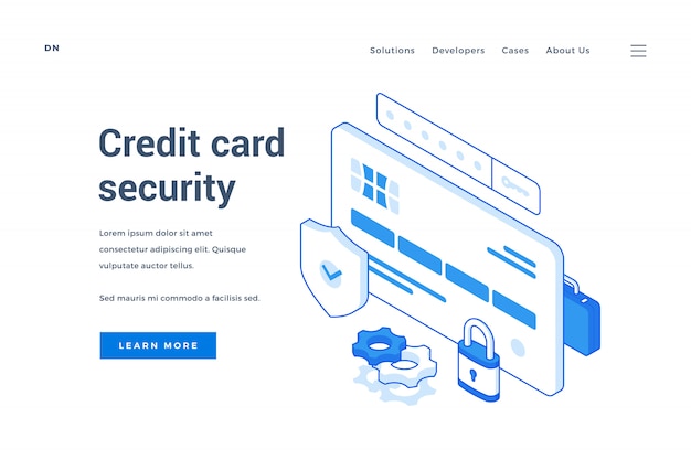 Banner web per il servizio di sicurezza della carta di credito