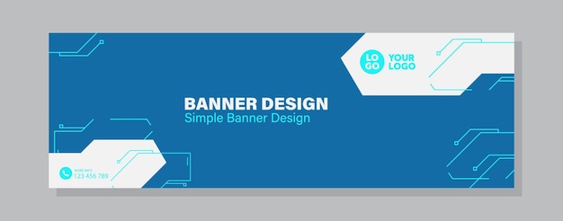 web banner design template with hi tech style