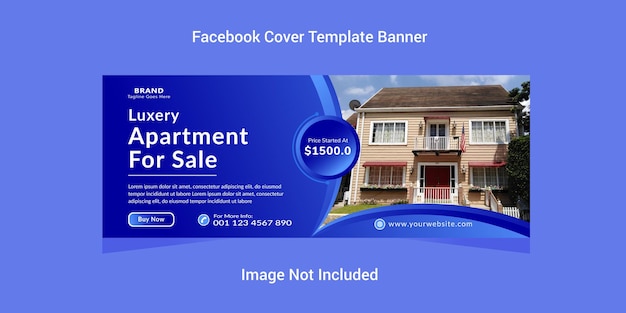 Веб-баннер и обложка Facebook фото еда путешествия маркетинг шаблон недвижимости