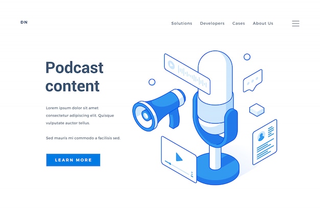 흥미로운 팟 캐스트 컨텐츠 광고를위한 웹 배너