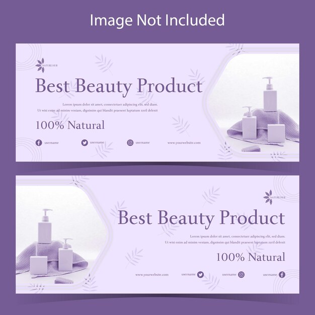 Vettore banner web instagram e facebook banner pubblicitario per cosmetici e prodotti di bellezza set