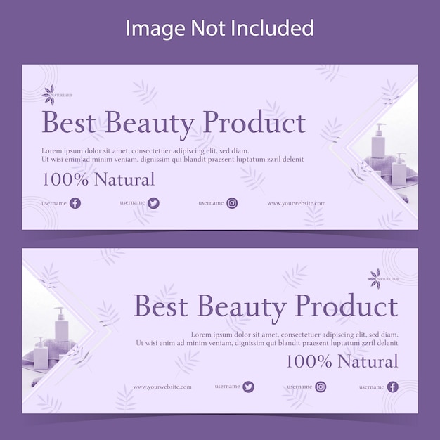 Vettore banner web instagram e facebook banner pubblicitario per cosmetici e prodotti di bellezza set