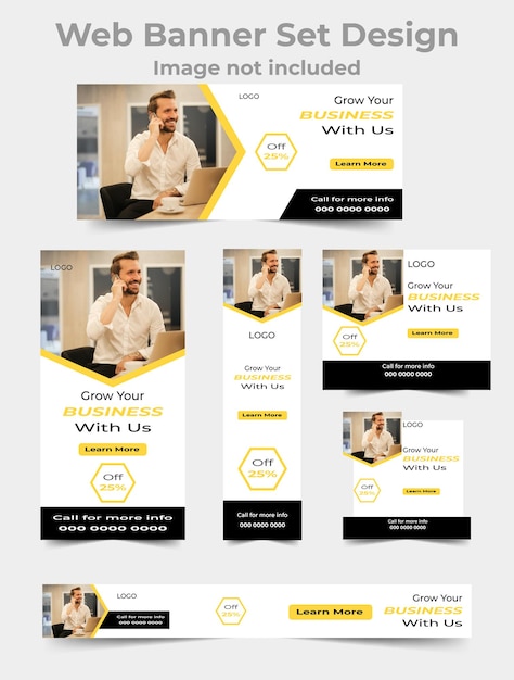 Vettore web banner layout set 6 tipi di modelli di progettazione