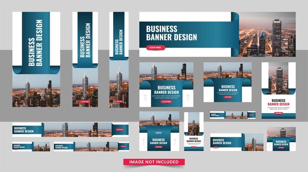 Vector web banner layout set or business web banner template bundle