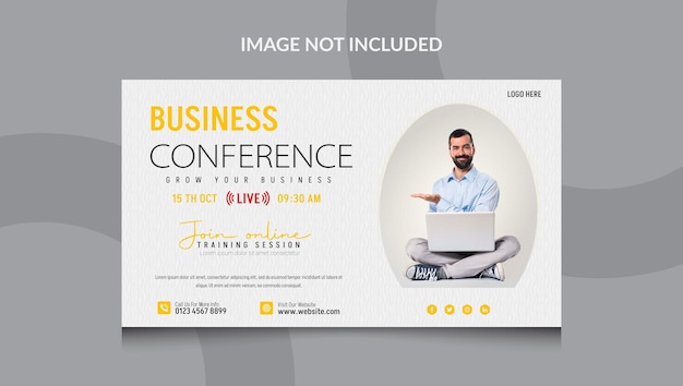 Vector web banner template for creative business conference