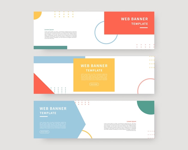 Vector web banner template set collection of horizontal banners design vector illustration