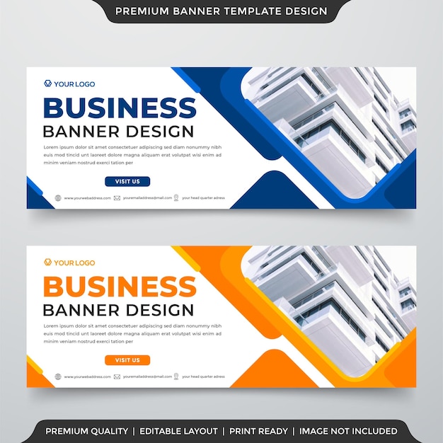 web banner template with abstract style and modern layout