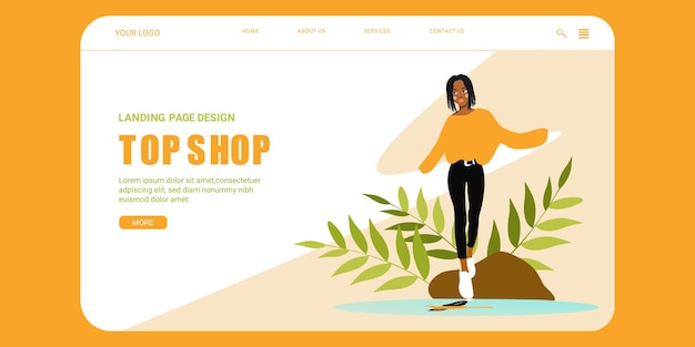 Web banner template for a youth clothing store