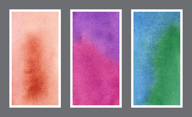 Web banner watercolor background texture set