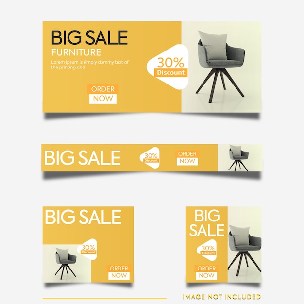 Vector web banners set  template furniture banners