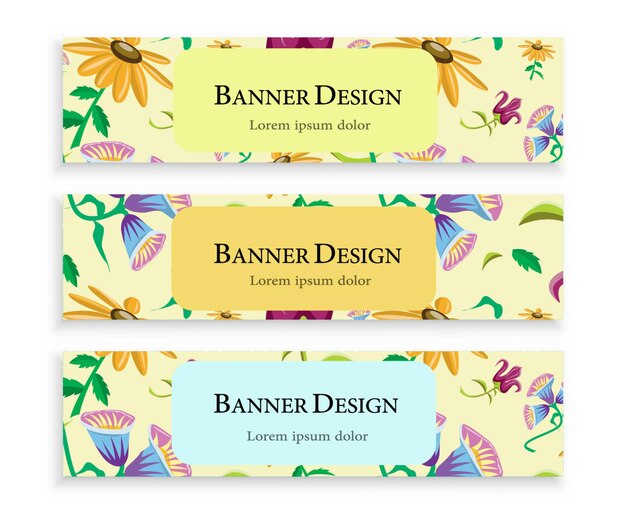 Web banners template set with text space