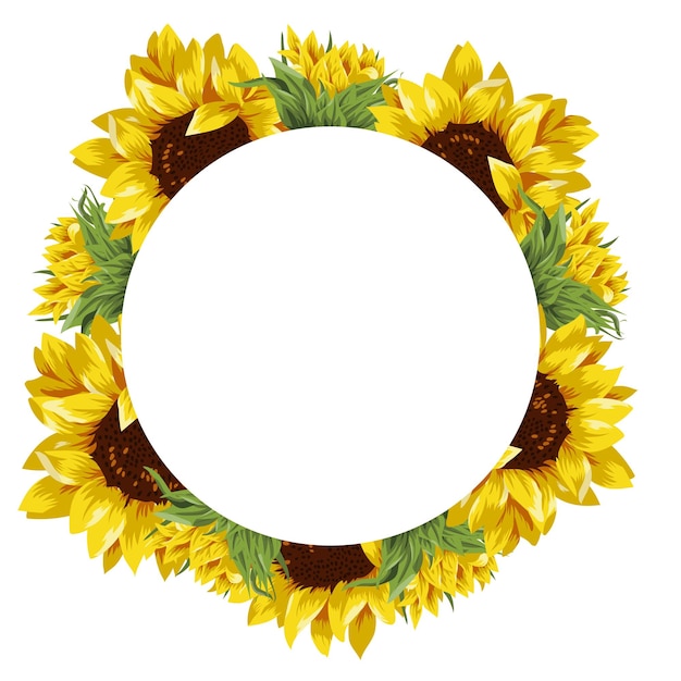 노란색 태양꽃의 열린 과 하 원을 가진 반 닫힌 을 가진 웹 배너