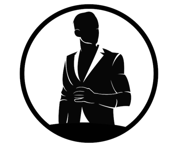 Web black man silhouette and businessman vector