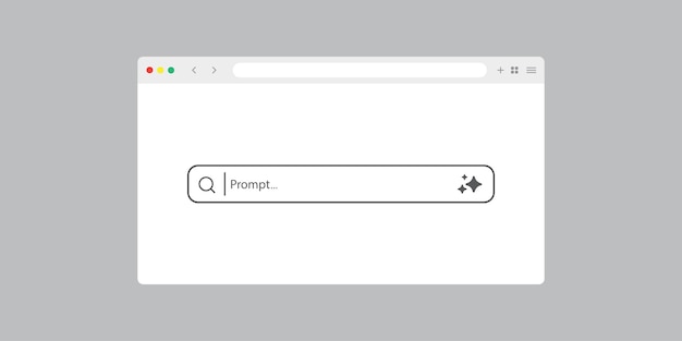 web browser and generate bar ai assistant and tool concept of artificial intelligence input prompt as commands for search and analysis by ai vector illustration